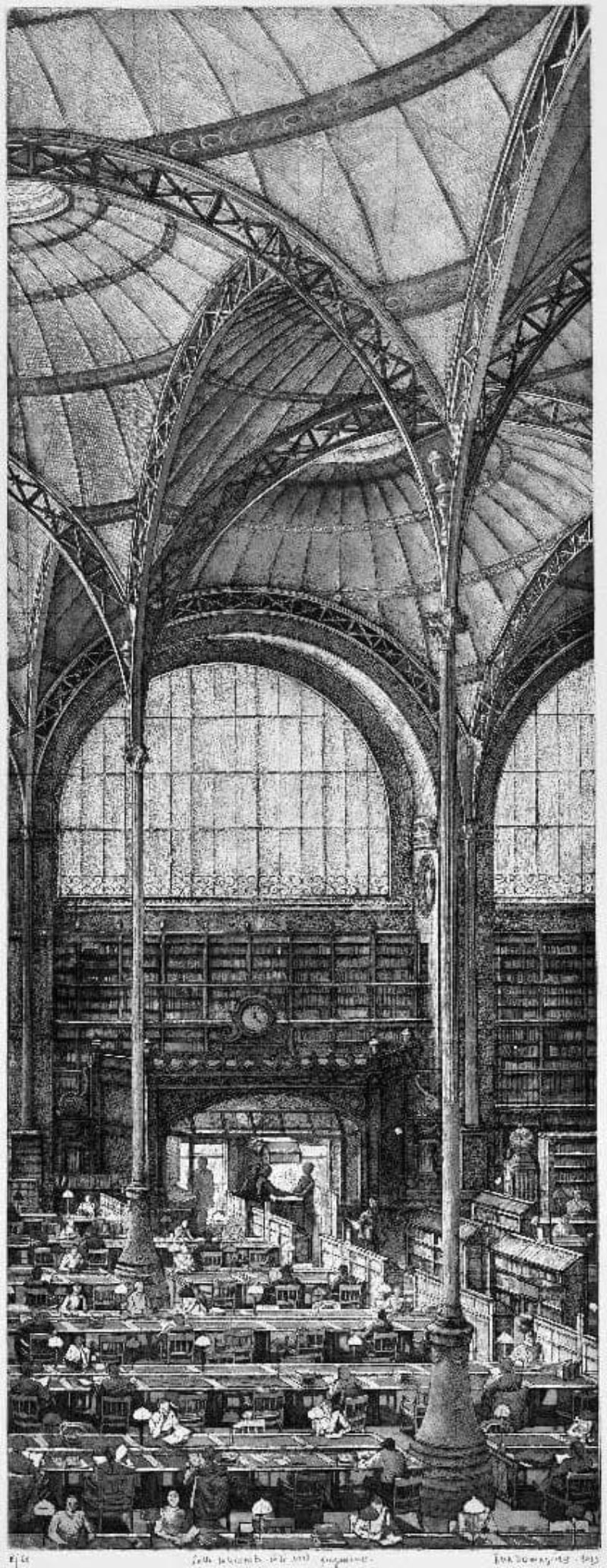 Érik Desmazières - Salle Labrouste, coté nord, fragment